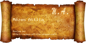 Mézes Attila névjegykártya